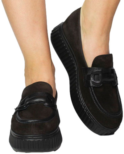 Mokasyny Wonders A-5203 Charme Testa Wild Negro Skóra Naturalna