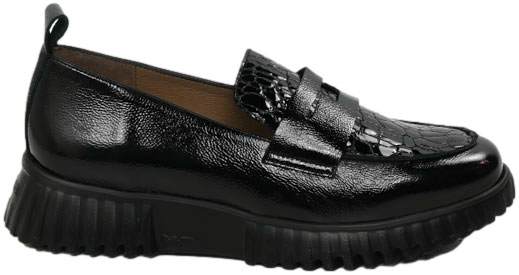 Mokasyny Wonders A-4420 Lack Negro Gakil Negro Skóra Naturalna