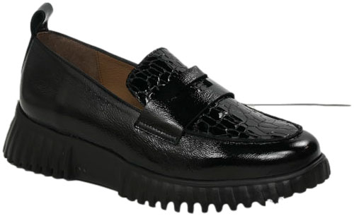 Mokasyny Wonders A-4420 Lack Negro Gakil Negro Skóra Naturalna