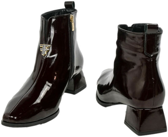 Botki Boccato 696.2579 663TSYH Bordo Skóra Naturalna