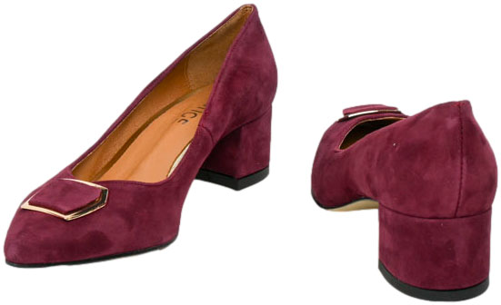 Czółenka Stylowe Prestige 2319/OBL Bordo Zamsz Skóra Naturalna