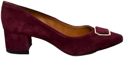 Czółenka Stylowe Prestige 2319/OBL Bordo Zamsz Skóra Naturalna
