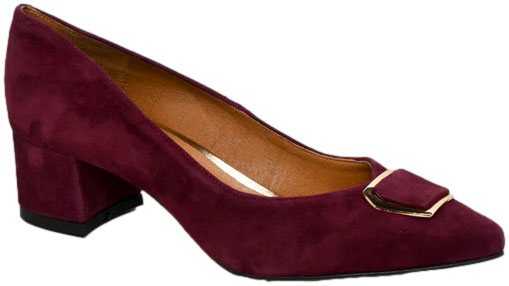 Czółenka Stylowe Prestige 2319/OBL Bordo Zamsz Skóra Naturalna