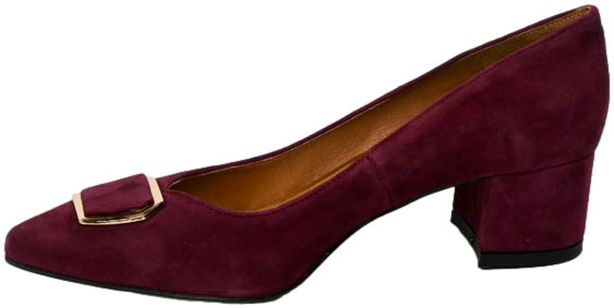 Czółenka Stylowe Prestige 2319/OBL Bordo Zamsz Skóra Naturalna