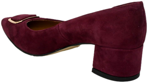 Czółenka Stylowe Prestige 2319/OBL Bordo Zamsz Skóra Naturalna