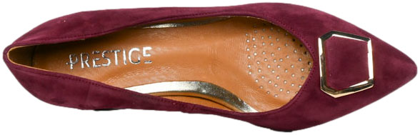 Czółenka Stylowe Prestige 2319/OBL Bordo Zamsz Skóra Naturalna