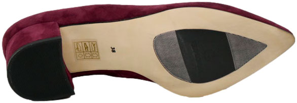 Czółenka Stylowe Prestige 2319/OBL Bordo Zamsz Skóra Naturalna