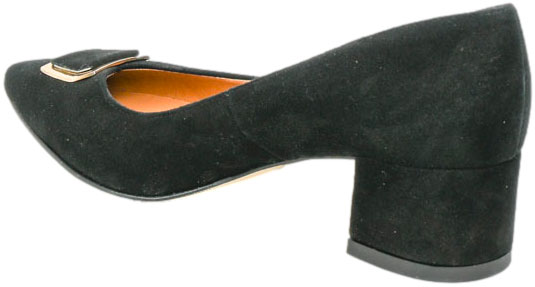 Czółenka Stylowe Prestige 2319/OBL K-Zamsz Czarny Skóra Naturalna