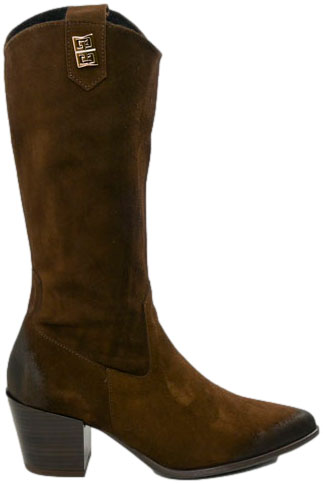 Kozaki Lemar 70155 W.Brąz +Zł. Skóra Naturalna