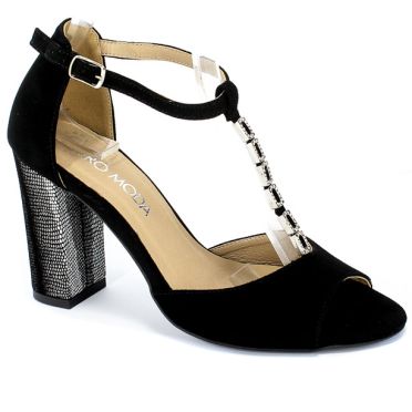 Sandały Euro Moda KL 958-509-S Czarny Skóra