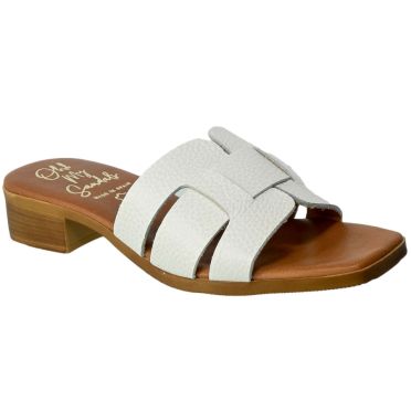 Klapki Oh My Sandals 5166 Dulux Bianco Białe Skórzane