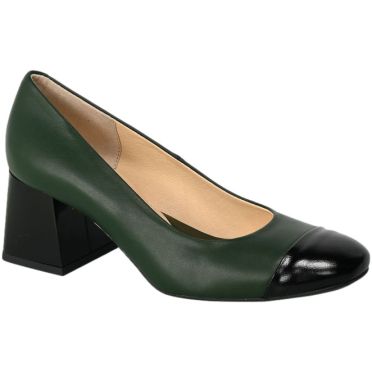 Czółenka Euromoda Shoes TMX1652 Zielony Czarny Skórzane