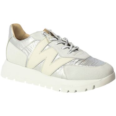 Sneakersy Wonders A-2464 Nylon Blanco Plata 