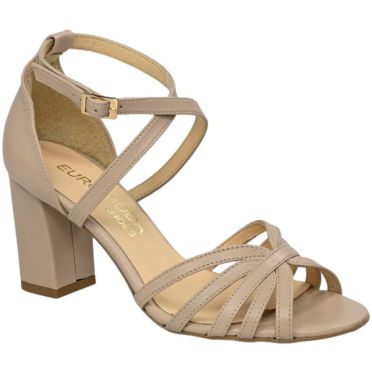 Sandały Stylowe Euromoda Shoes TMX1481 Nude Skóra Naturalna