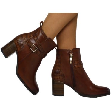 Botki Eleganckie Tamaris 1-25378-43 Cognac Brąz Skóra Naturalna