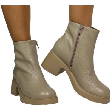 Botki Stylowe Wonders E-7107 Wild Taupe Skóra Naturalna