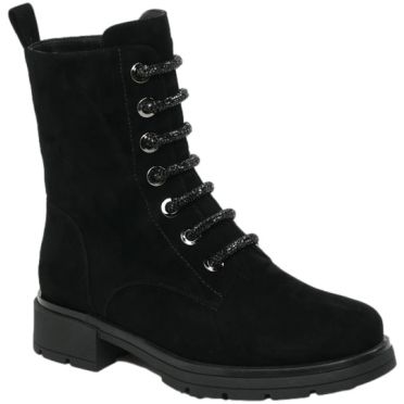 Trzewiki Stylowe Loretta Vitale C2439109 Black Suede Skóra Naturalna