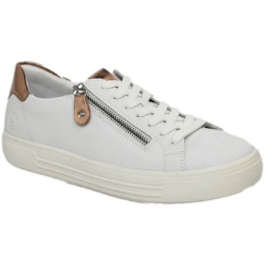 Sneakersy Modne Remonte D0903-81 White Białe Skóra Naturalna