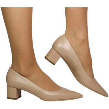 Czółenka Eleganckie Ryłko B4200___ _1IG Beżowe Skóra Naturalna