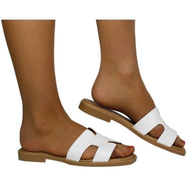 Klapki Stylowe Venezia B053 Białe White Skóra Naturalna