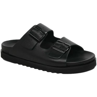 Klapki Modne Venezia E105LEBLOBK029 Czarny Skóra Naturalna