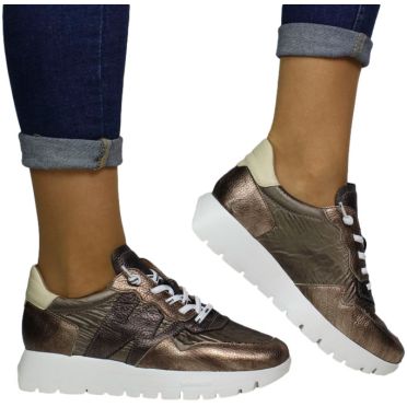 Sneakersy Damskie Wonders A-2491 Elvin Oro Nylon Nek Platino