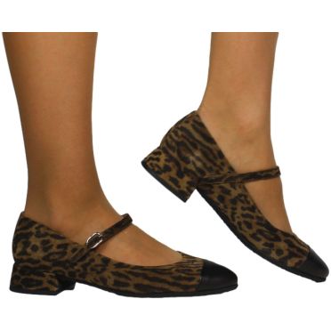 Czółenka Eleganckie  Wonders B-9710 Velvet Negro Skóra Naturalna