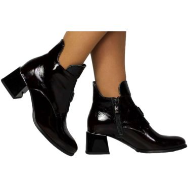 Botki Eleganckie Lemar 60560 Naplak Bordo cn Skóra Naturalna