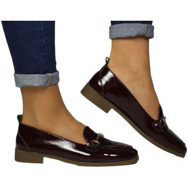 Mokasyny Stylowe Venezia V467-01627-04B Bordo Skóra Naturalna