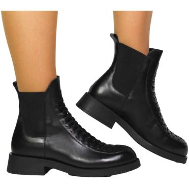 Botki Stylowe Venezia V474-01543-01 Czarne Skóra naturalna