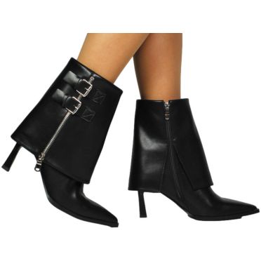 Botki Eleganckie Venezia V408-00273-01 Czarne Skóra naturalna