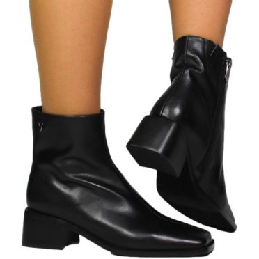 Botki Wygodne Venezia V439-00781-01 Czarne Skóra naturalna