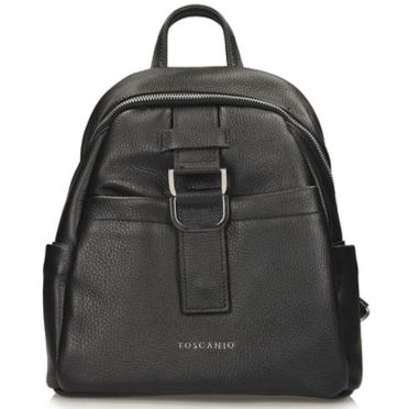 Plecak Toscanio G54 Czarny Skóra Naturalna
