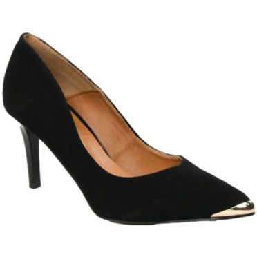 Szpilki Stylowe  Prestige 2241/SZP K-Zamsz Czarny Skóra Naturalna