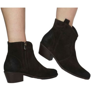 Kowbojki  Exquisite 1487 Czekolada Skóra Naturalna