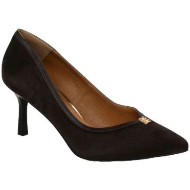 Szpilki Eleganckie Prestige 2262/SZP Brąz Zamsz Brąz Lico Skóra Naturalna