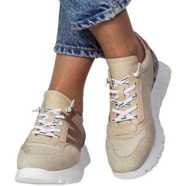 Sneakersy Wonders A-24100 Trend V Beige Nylon Fog Taupe