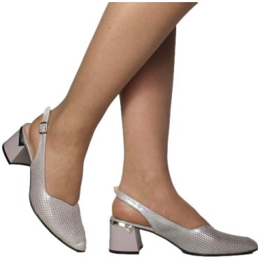 Sandały Boccato 049.7000 Bej Saten  Skóra Naturalna