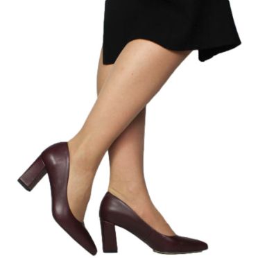 Czółenka  Exquisite 1682 Burgund Lico Skóra Naturalna