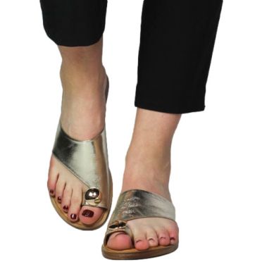 Klapki  Boccato 0105-7035-232125 41Gold Skóra Naturalna