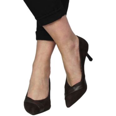 Szpilki Modne Prestige 2265/SZP Br-Zamsz +Lico Skóra Naturalna