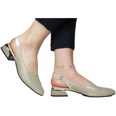 Sandały Boccato 049.5908 Gold Saten  Skóra Naturalna