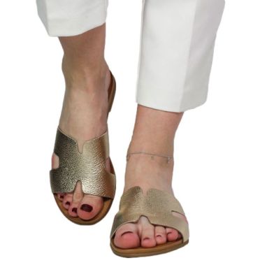 Klapki Boccato 030.02.0660 Botanic Gold Skóra Naturalna