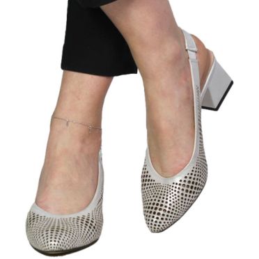 Sandały Boccato G064 24-0250 Beyaz Satenn Skóra Naturalna