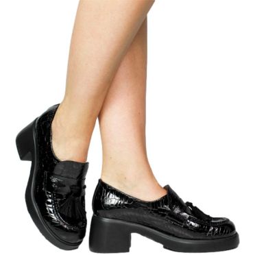 Mokasyny Wonders E-7141 Gakil Negro Lack Negro Skóra Naturalna